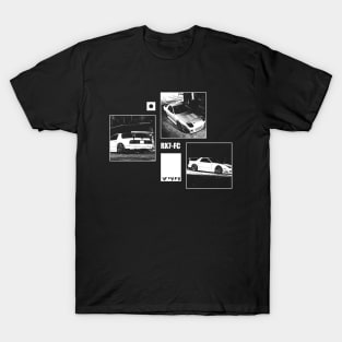 MAZDA RX-7 FC Black 'N White Archive (Black Version) T-Shirt